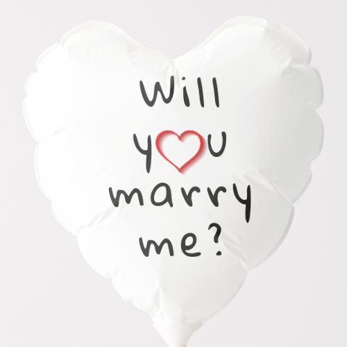 Will you marry me Romantic Proposal Red Heart Balloon