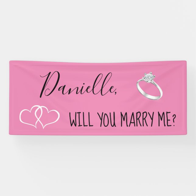 Will you Marry Me Romantic Proposal Sign (Horizontal)