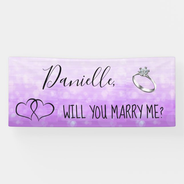 Will you Marry Me Romantic Proposal Sign (Horizontal)