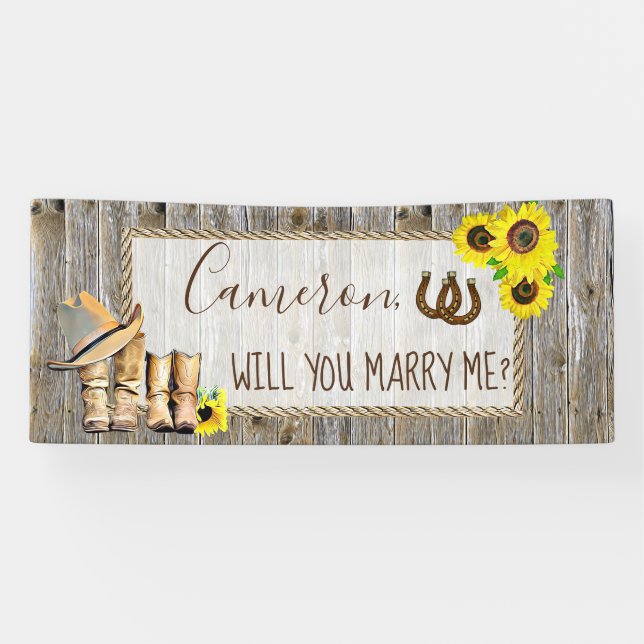 Will you Marry Me Romantic Proposal Sign (Horizontal)