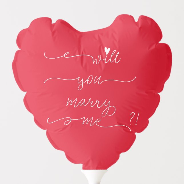 Will you marry me? Romantic Script Typography Balloon (Front)