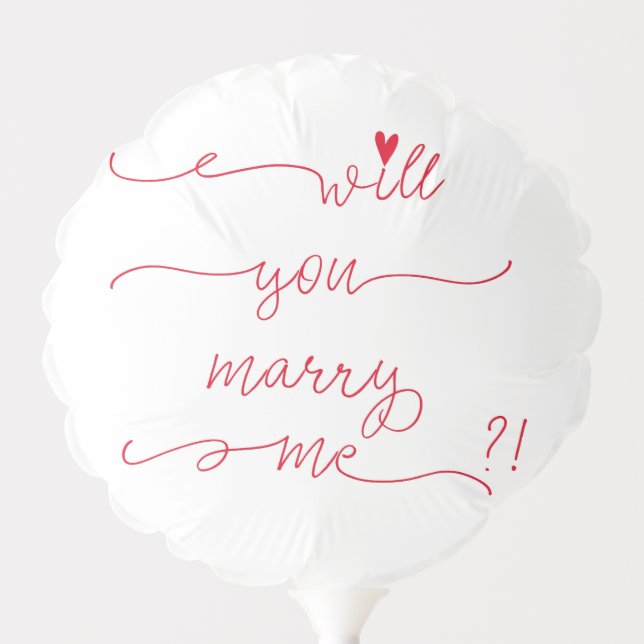 Will you marry me? Romantic Script Typography Balloon (Front)
