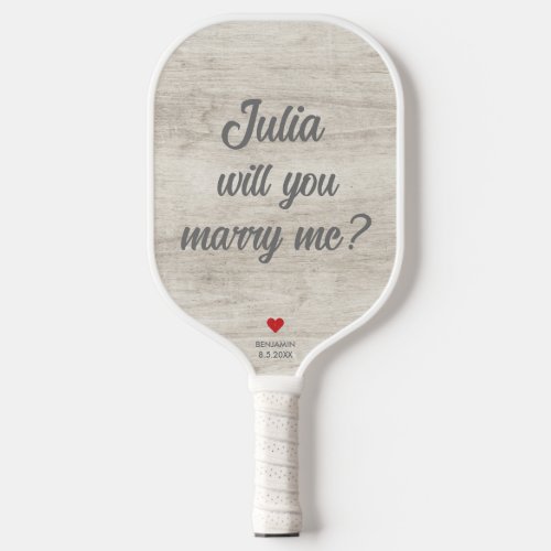 Will you marry me Rustic Wood Wedding Proposal  Pickleball Paddle