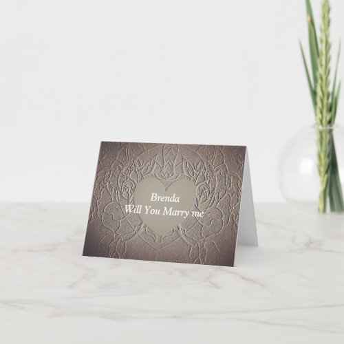 Will you Marry me Sand Rose Holiday Card