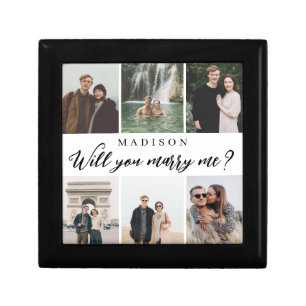 Will You Marry Me Script Photo Collage Proposal Gift Box