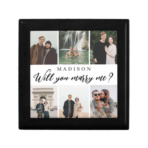Will You Marry Me Script Photo Collage Proposal Gift Box