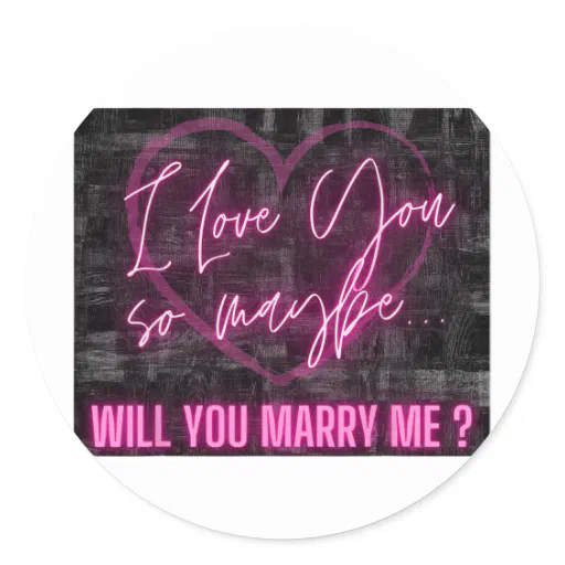 Will You Marry Me Shirt Surprise Love Fiance Bride Classic Round Sticker