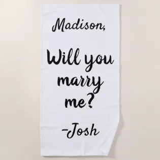 Will you marry me Sign Wedding Proposal Decoration Beach Towel