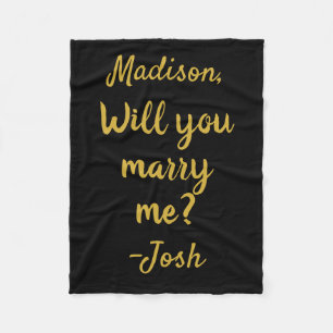 Will you marry me Sign Wedding Proposal Decoration Fleece Blanket