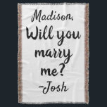 Will you marry me Sign Wedding Proposal Decoration Throw Blanket<br><div class="desc">Will you marry me Blanket,  Wedding Proposal Decoration Idea Sign,  Custom Name Keepsake Marriage Decor,  Personalized Couple Propose Photo Prop,  Personalised large beach set up,  Customized surprise u unique banner,  Stand up engagement backdrop tapestry,  Valentine's Day Party Anniversary Gift,  for her Christmas Birthday Reception,  Daddy pop the question present</div>