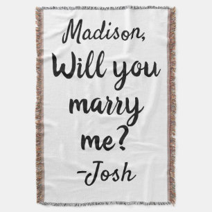 Will you marry me Sign Wedding Proposal Decoration Throw Blanket