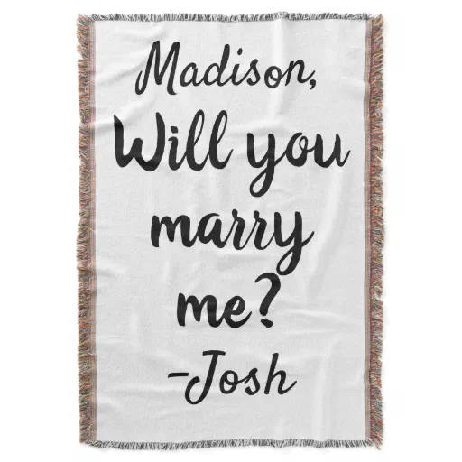Will you marry me Sign Wedding Proposal Decoration Throw Blanket
