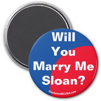 Will You Marry Me Sloan? red blue magnet