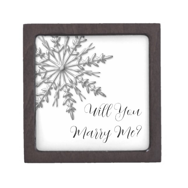 Will You Marry Me Snowflake Engagement Ring Box (Front)