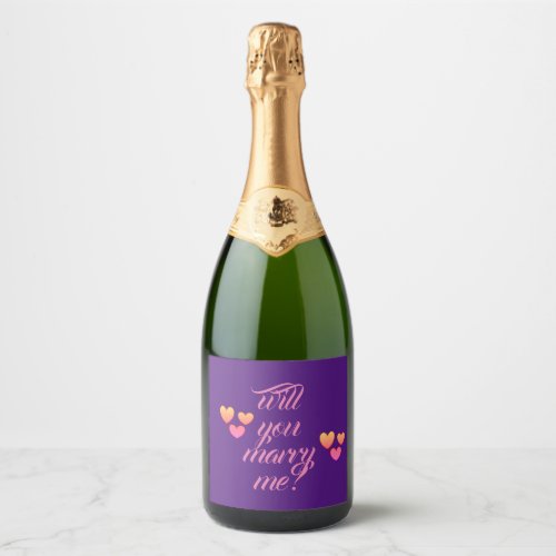 will you marry me Sparkling Wine bottle labels