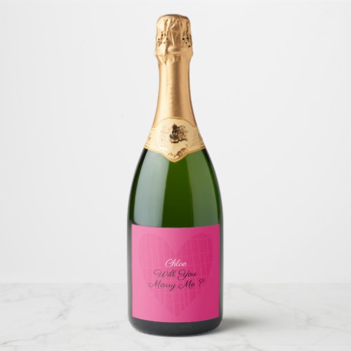 Will You Marry Me Sparkling Wine Label