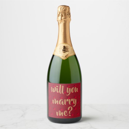 will you marry me Sparkling Wine label