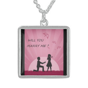 WILL YOU MARRY ME?" STERLING SILVER NECKLACE