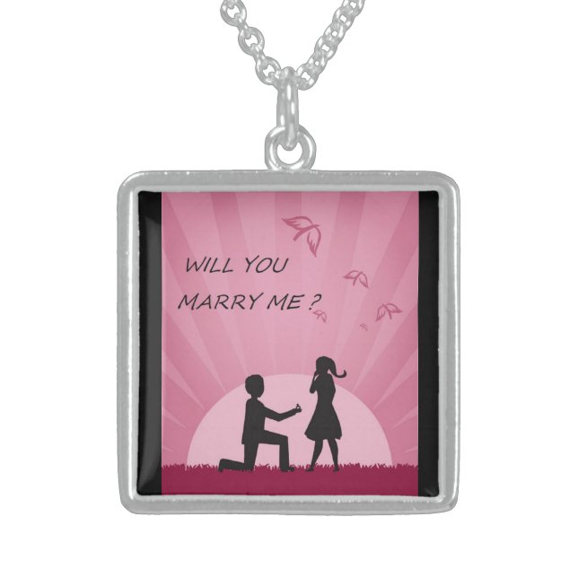 WILL YOU MARRY ME?" STERLING SILVER NECKLACE (Front)