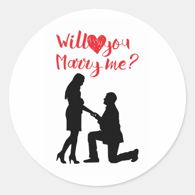 Will You Marry Me Sticker (Front)