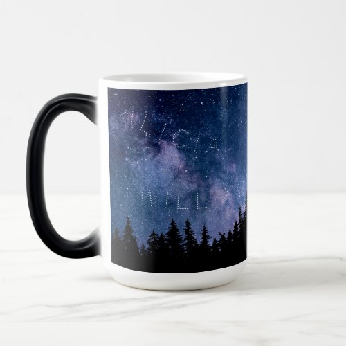 Will You Marry Me Subtle Star in Navy Sky Magic Mug