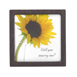 Will You Marry Me Sunflower Engagement Ring Box Premium Jewelry Box