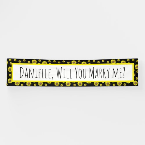 Will You Marry Me Sunflower Marriage Proposal Banner