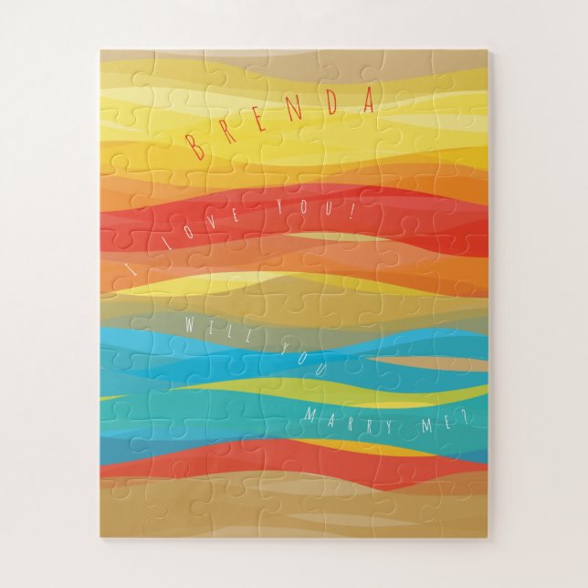 Will You Marry Me Sunny Waves Jigsaw Puzzle (Vertical)