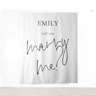 Will You Marry Me Surprise Proposal Sign Tapestry