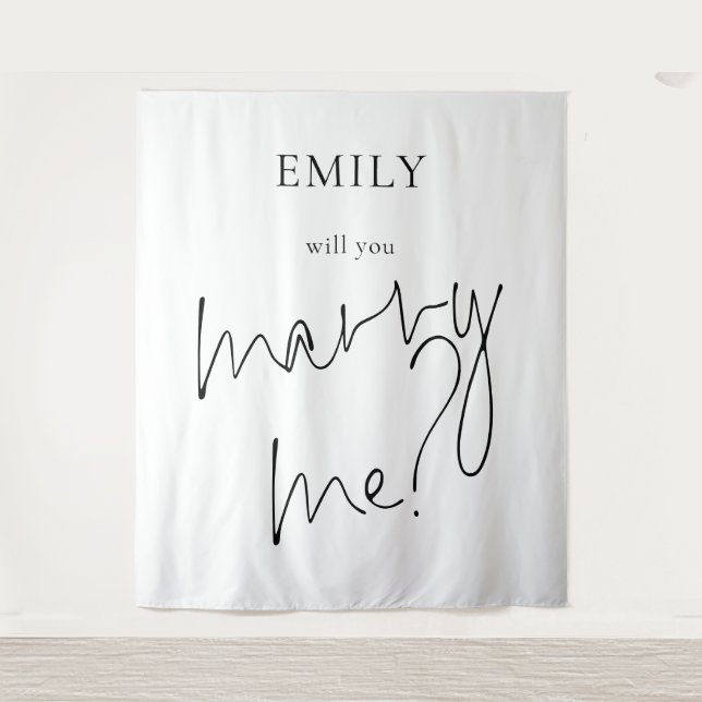 Will You Marry Me Surprise Proposal Sign Tapestry (Front)