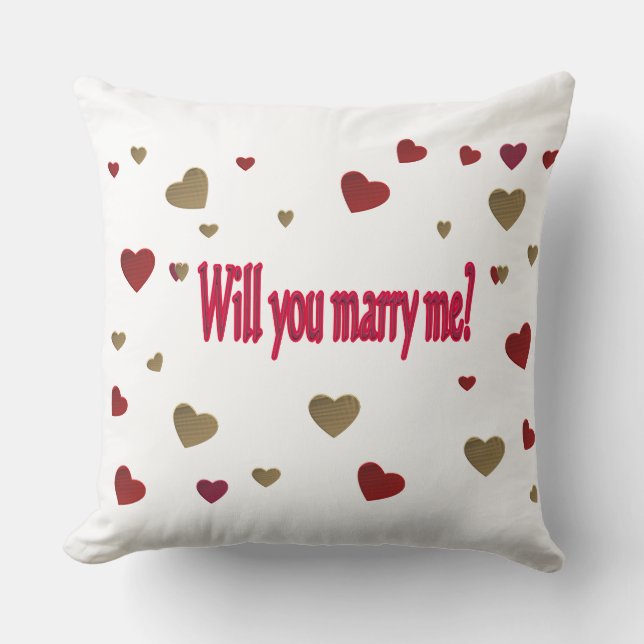 Will you marry me? throw pillow (Front)