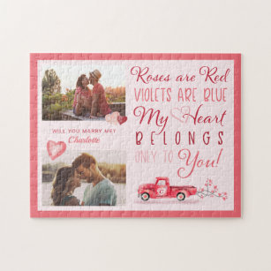 Will You Marry Me? Valentine Poem Proposal Photos Jigsaw Puzzle