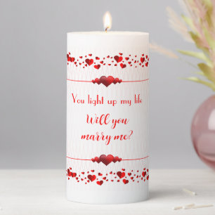 Will You Marry Me? Valentine Proposal Pillar Candle