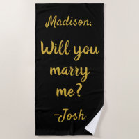 Will you marry me Wedding Proposal Black and Gold