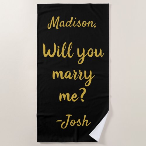 Will you marry me Wedding Proposal Black and Gold 