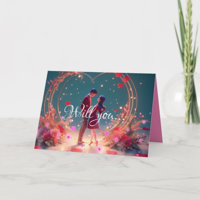 Will You Marry Me? Wedding Proposal Personalized  Card (Front)