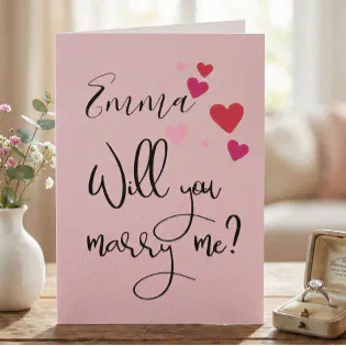 Will You Marry Me Wedding Proposal Personalized Card
