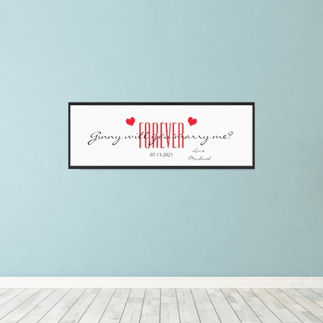 Will You Marry Me Weddings Art Canvas Print (Insitu(Wood Floor))