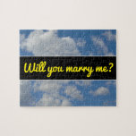 [ Thumbnail: Will You Marry Me?; White/Gray Clouds and Blue Sky Jigsaw Puzzle ]