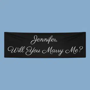 Will You Marry Me? White Text on Black Banner Will You Marry Me? White Text on Black Banner