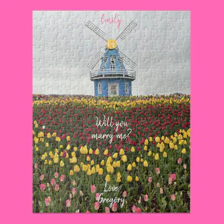 Will You Marry Me Windmill Heart Puzzle