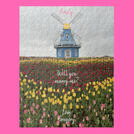 Will You Marry Me Windmill Heart Puzzle