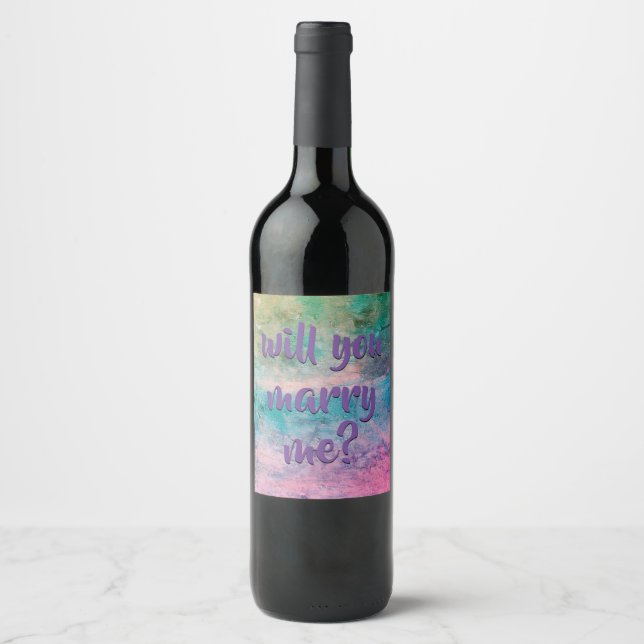 will you marry me wine bottle label (Front)