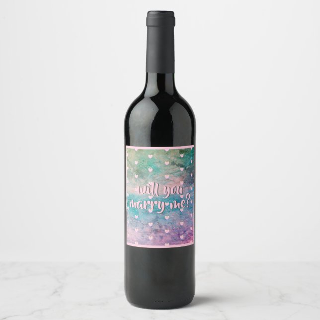 will you marry me wine bottle labels (Front)