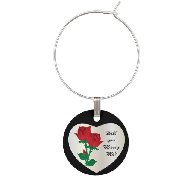 Will you Marry Me Wine Charm (Front)