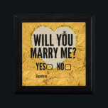 Will you marry me yes no sign Wedding black gold  Gift Box<br><div class="desc">Will you marry me yes no sign Wedding black gold gift box</div>