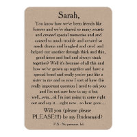 Will you please be my bridesmaid? Custom text card