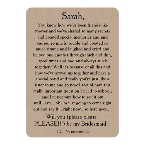 Will you please be my bridesmaid? Custom text card Will you please be my bridesmaid Custom text card