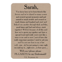 Will you please be my bridesmaid? Custom text card