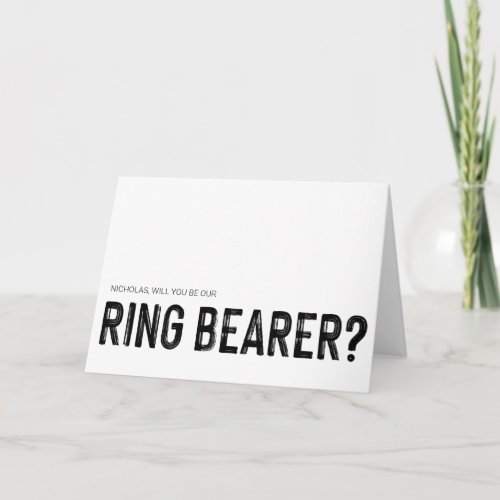 Will You Ring Bearer Proposal Asking Wedding Card
